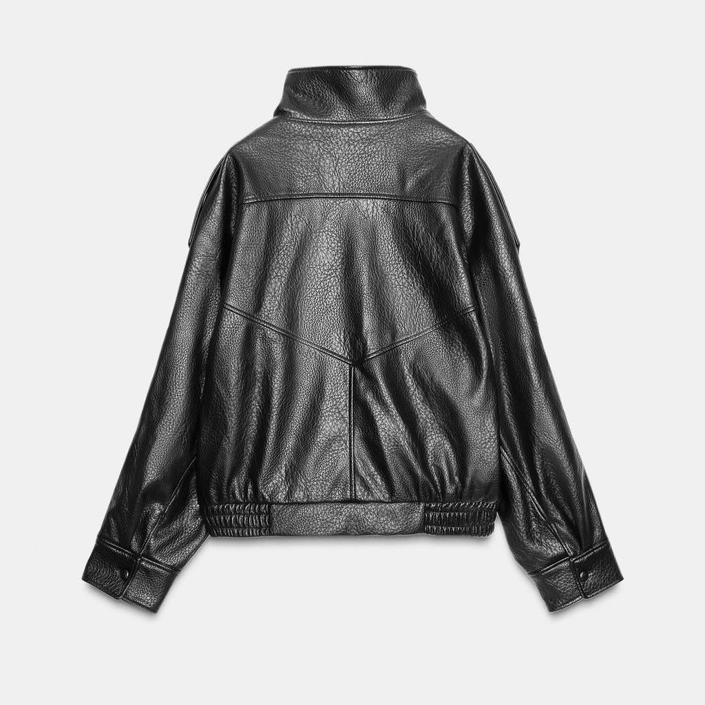 Veste en simili cuir noir