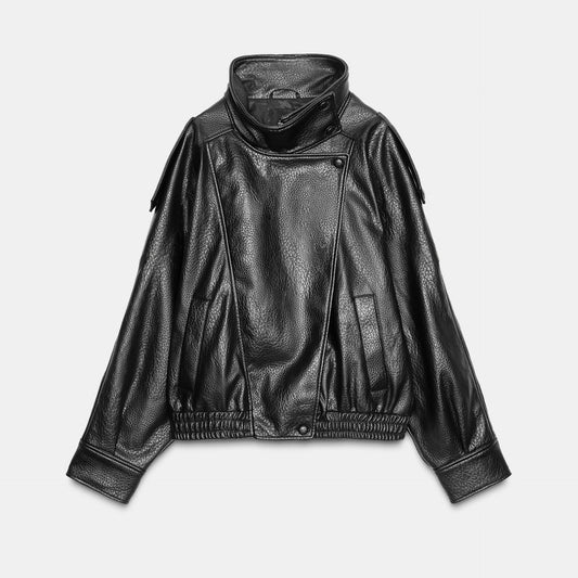 Veste en simili cuir noir